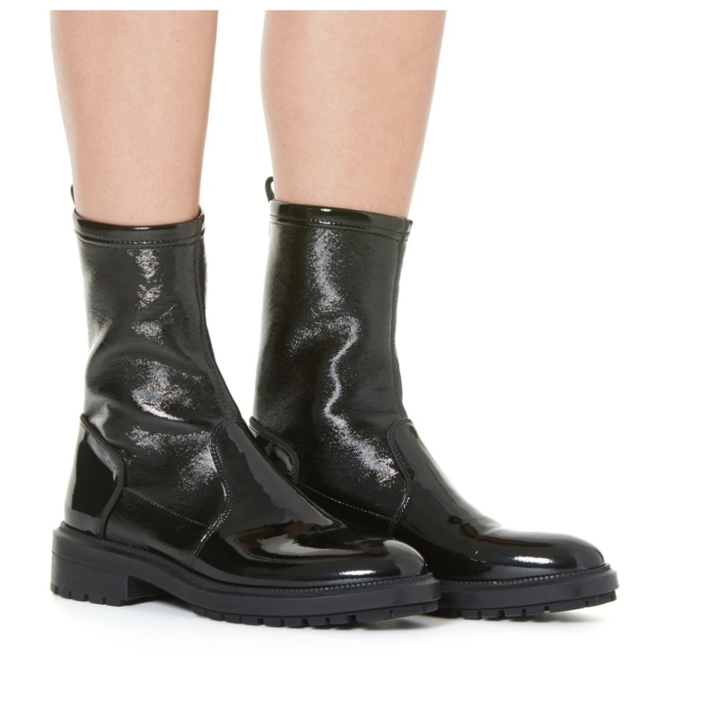 Aquatalia Leoda Patent Leather Ankle Boots